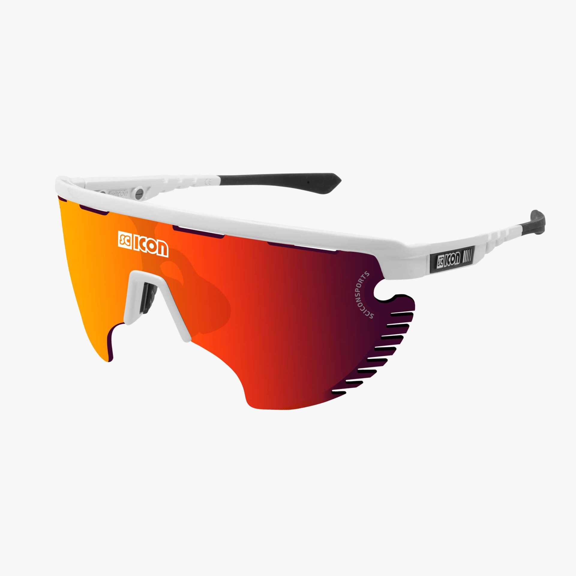 Lentes Scicon Aerowing Lamon Gafa Deportiva Ciclismo Blanco / Lente Rojo Unitalla Varilla Blanca
