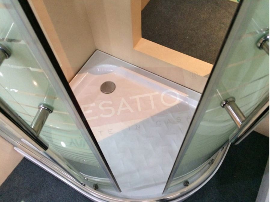 Esatto® Cancel Baño Curvo Con Base 90 X 90 X 195 Ca-006r