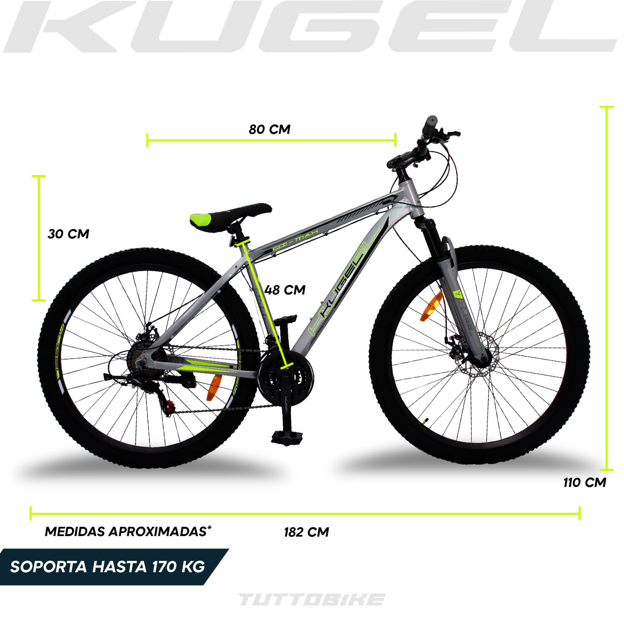 Bicicleta Montaña Rodada 29 21 Velocidades Kugel Di-max Plata
