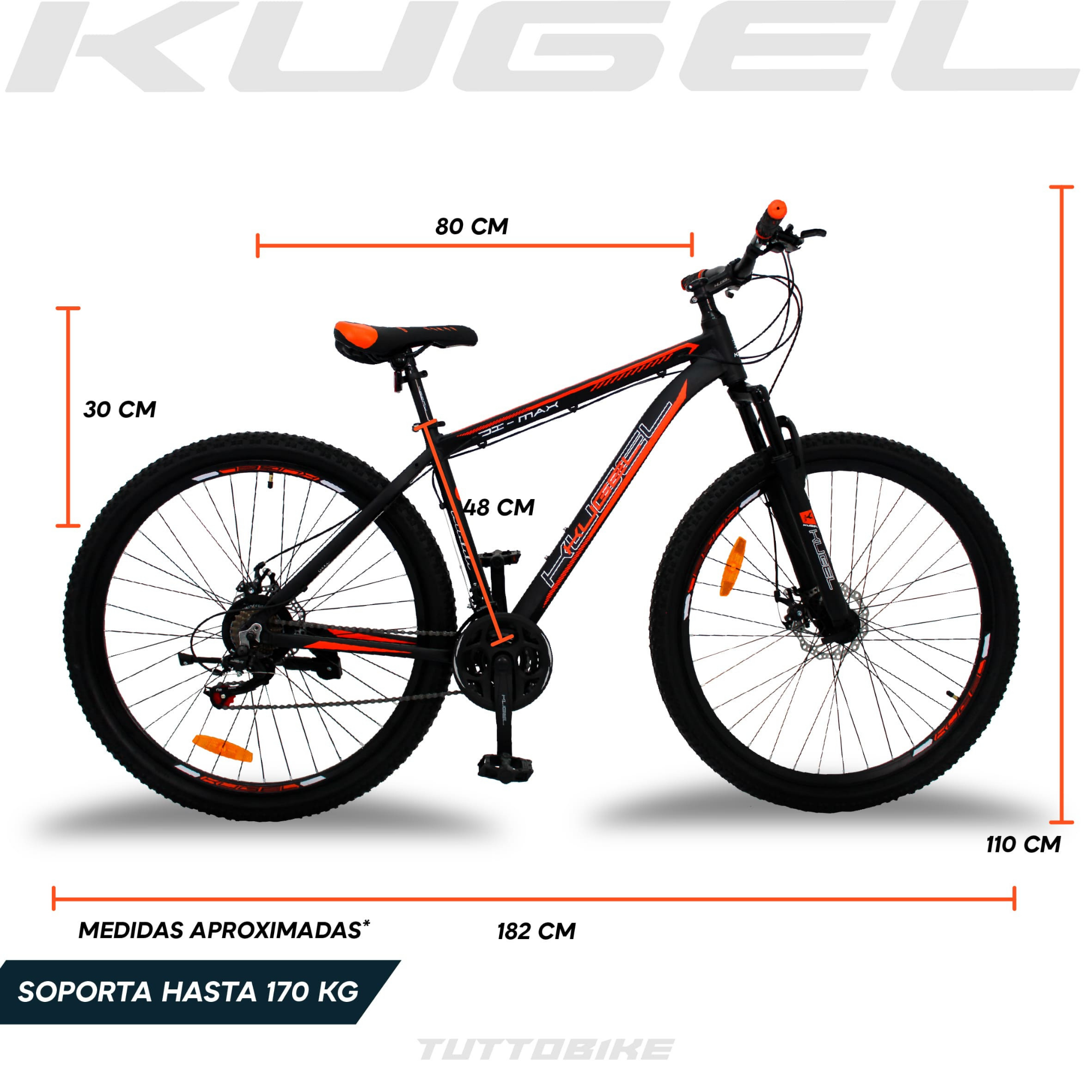 Products Bicicleta Montaña Rodada 29 21 Velocidades Kugel Di-max Negro/Naranja