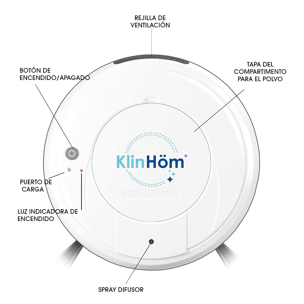 Aspiradora robot Klin Hom trapeadora blanca  