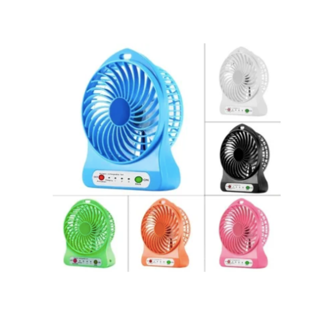 VENTILADOR PORTATIL USB, CON LINTERNA Y BATERÍA