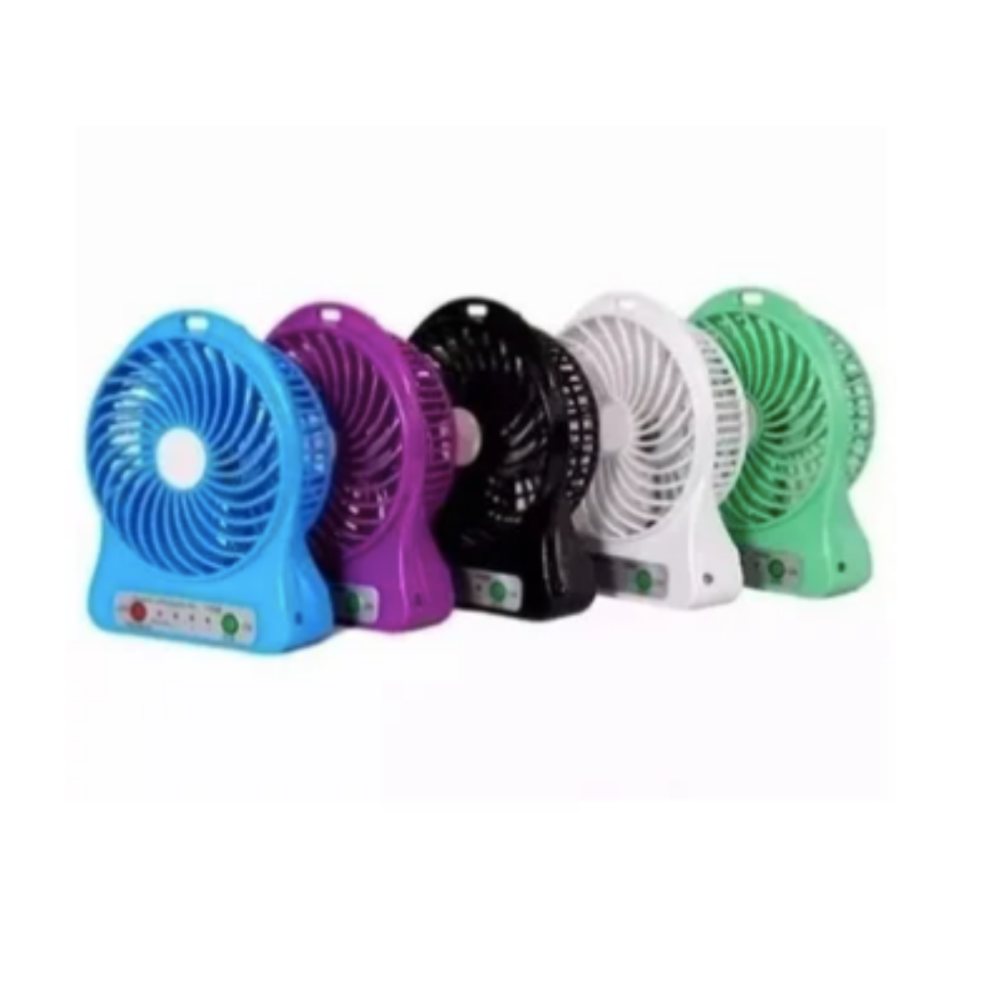 VENTILADOR PORTATIL USB, CON LINTERNA Y BATERÍA