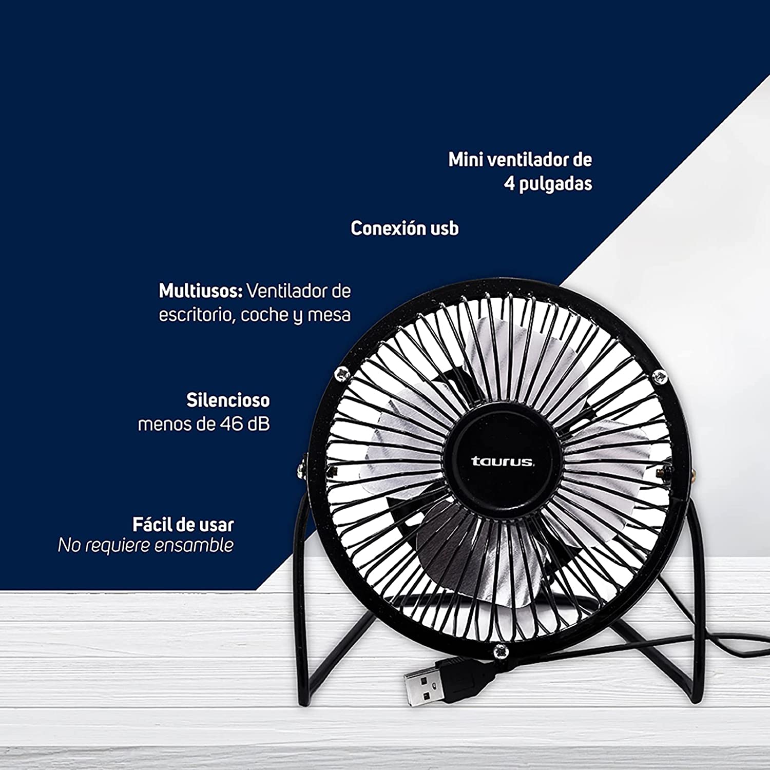 Taurus Mini Fan. Ventilador de Escritorio Pórtatil de 4 Pulgadas