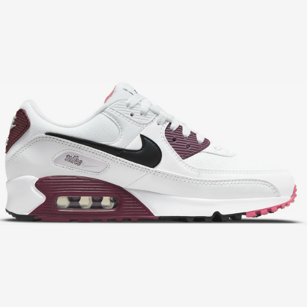 Tenis Nike Air Max 90 Blanco/Vino Para Dama DH1316-100