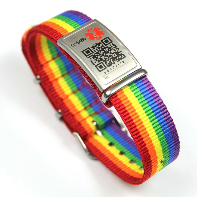 Pulsera de Identificación Médica con código QR Codylife Nato Arcoiris
