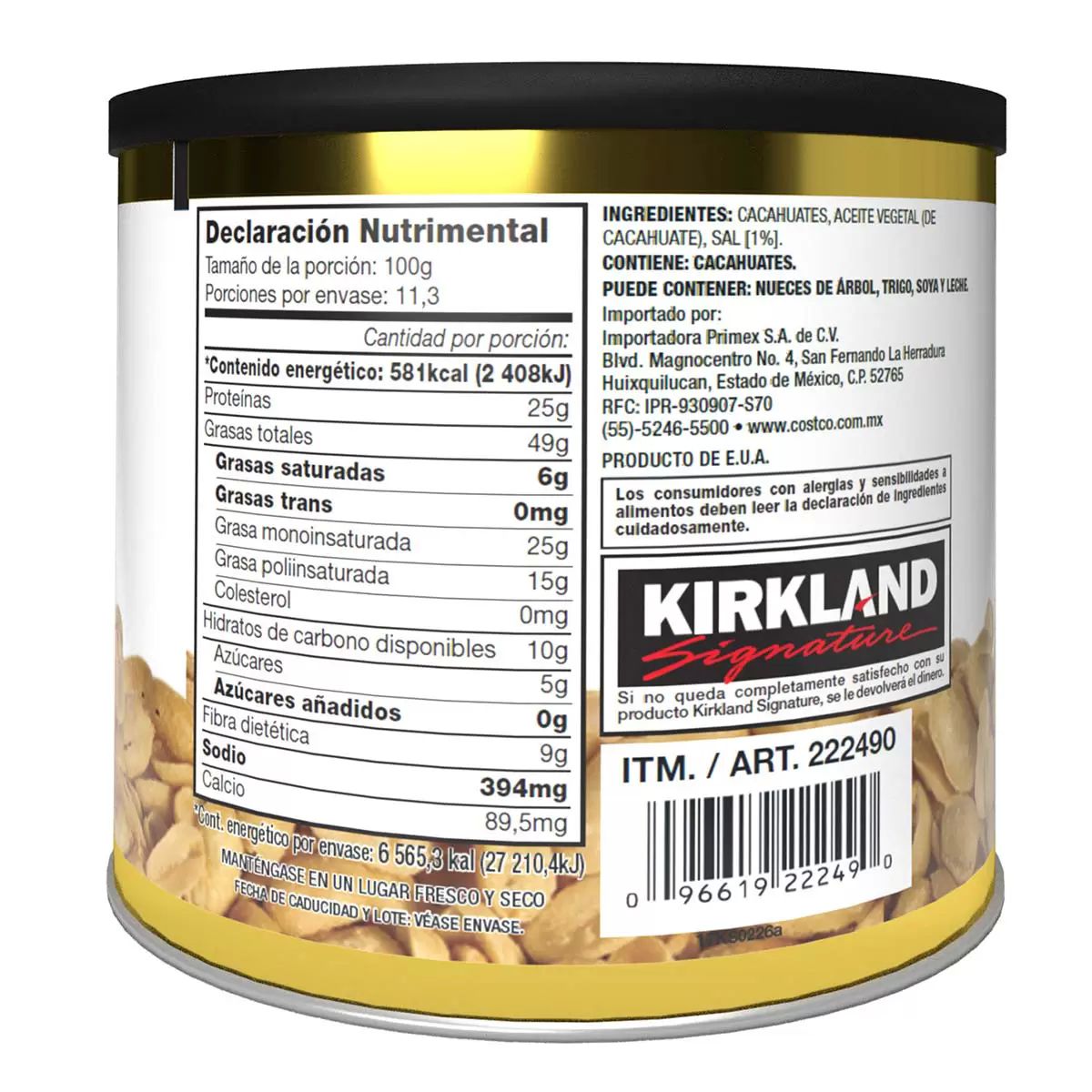Cacahuates Grandes Super Xl 1.13kg Kirkland
