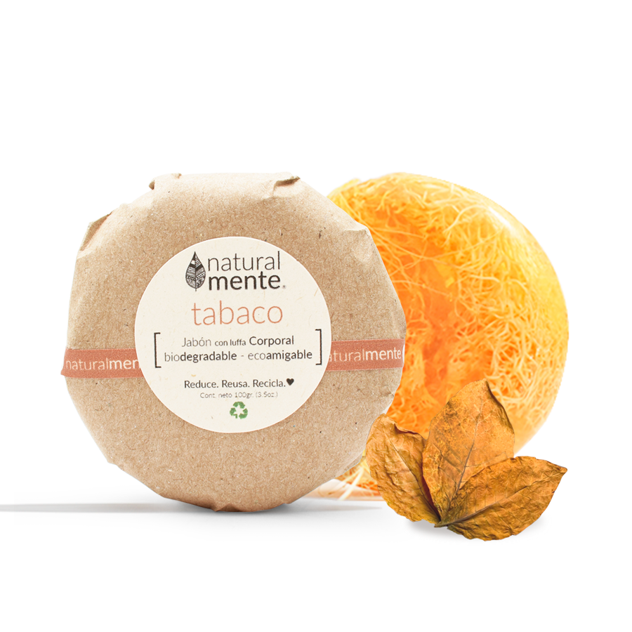 JABÓN CORPORAL CON LUFFA - TABACO 100 GR.