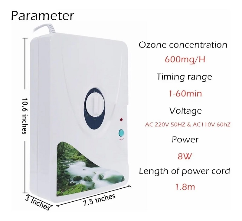 Generador De Ozono Purificador Esterilizador