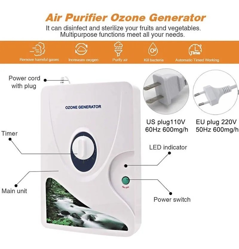 Generador De Ozono Purificador Esterilizador