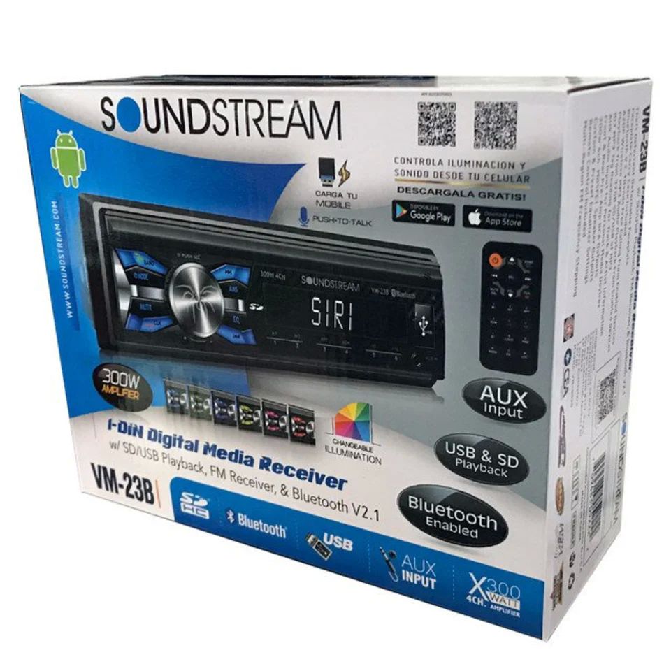 Autoestéreo Para Auto Soundstream Vm-23b Con Usb, Bluetooth Y Lector De Tarjeta Sd