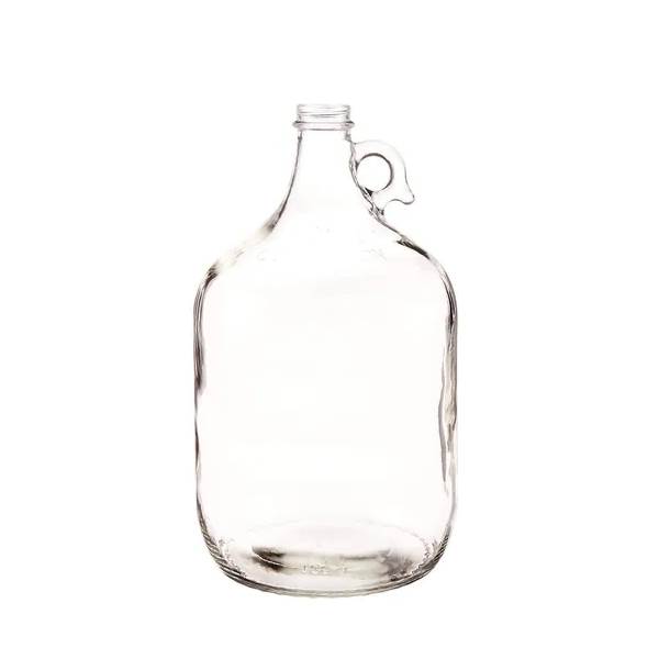 4 Frascos Botella Galón de Vidrio Transparente con Tapa Metálica