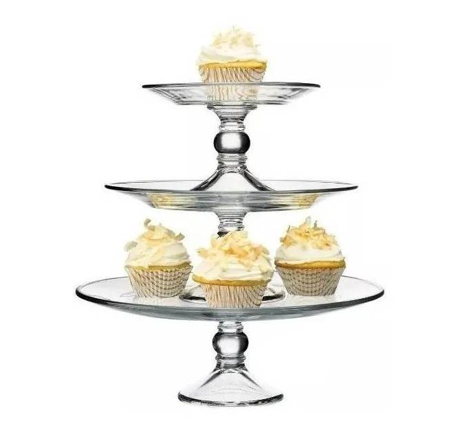 Base Para Postres Cupcakes 3 Pisos Selene de Vidrio LIBBEY