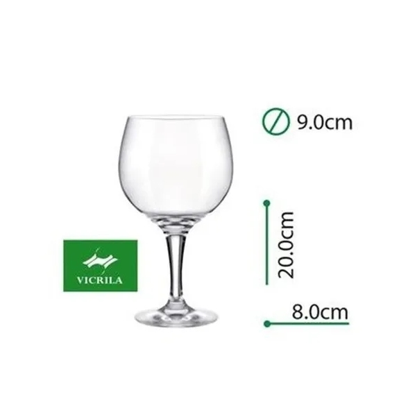 6 Copas Gin Havana 620ml vidrio Templado Vicrila