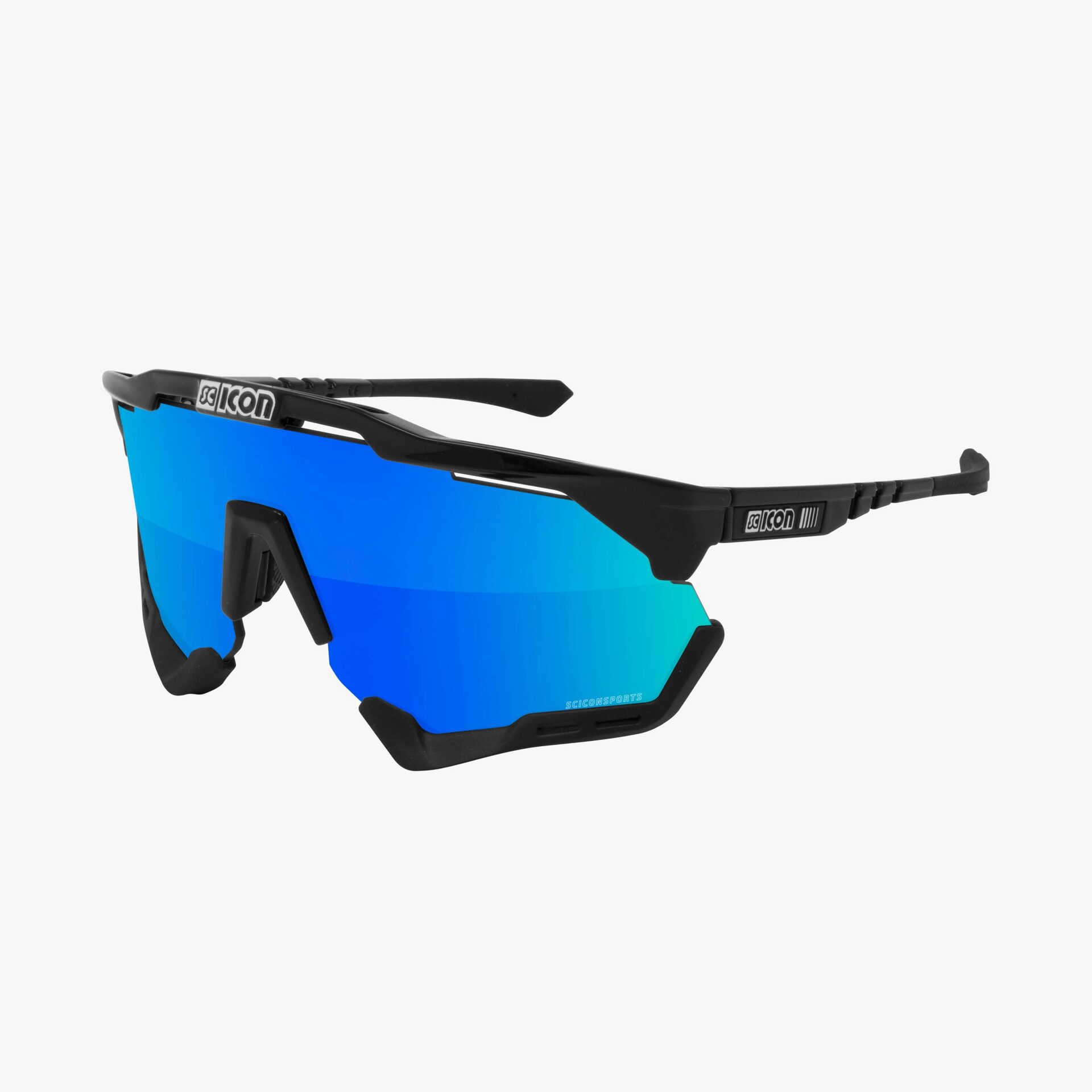 Lentes Scicon Aeroshade Xl Gafa Deportiva Ciclismo Negro / Lente Azul Unitalla Varilla Negra