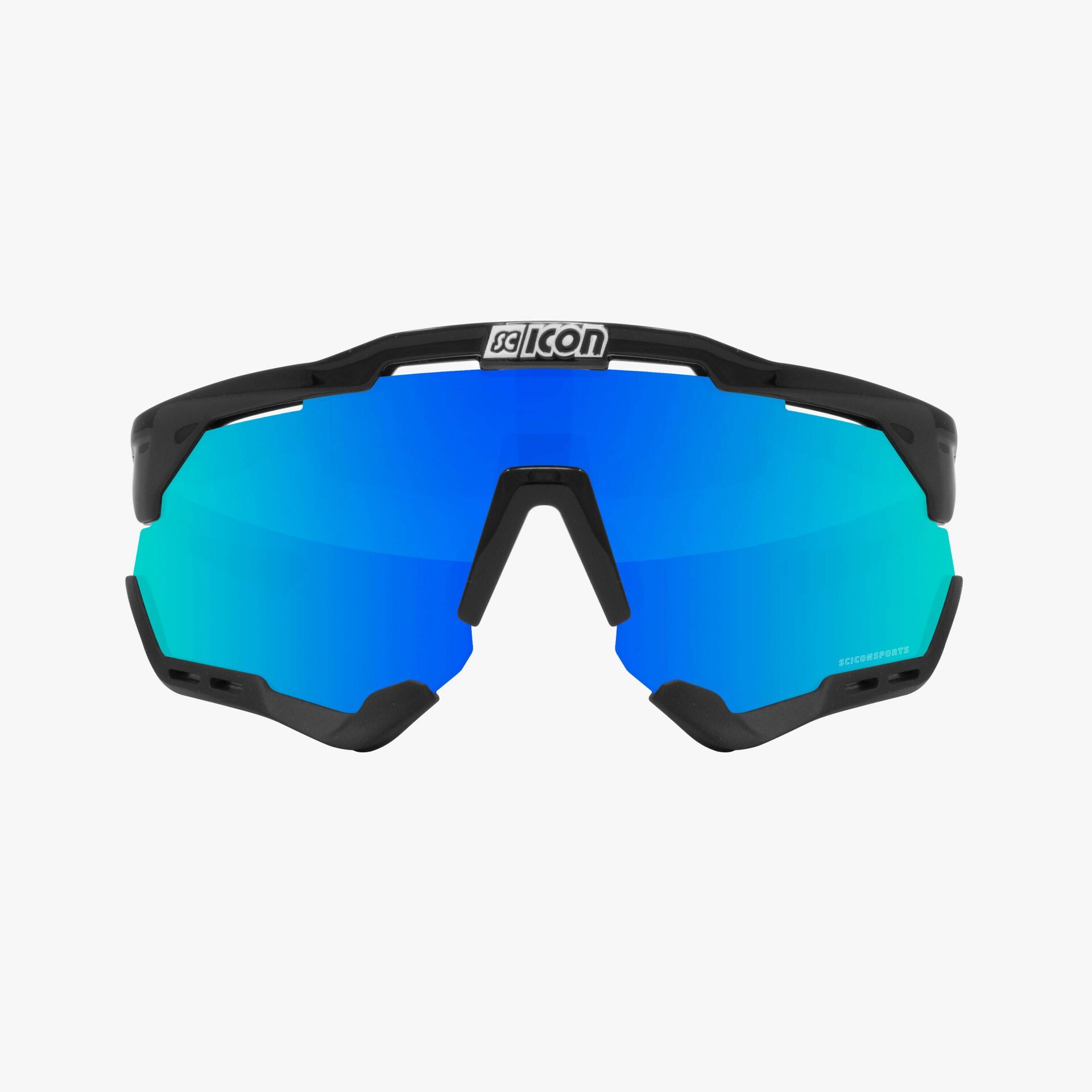 Lentes Scicon Aeroshade Xl Gafa Deportiva Ciclismo Negro / Lente Azul Unitalla Varilla Negra