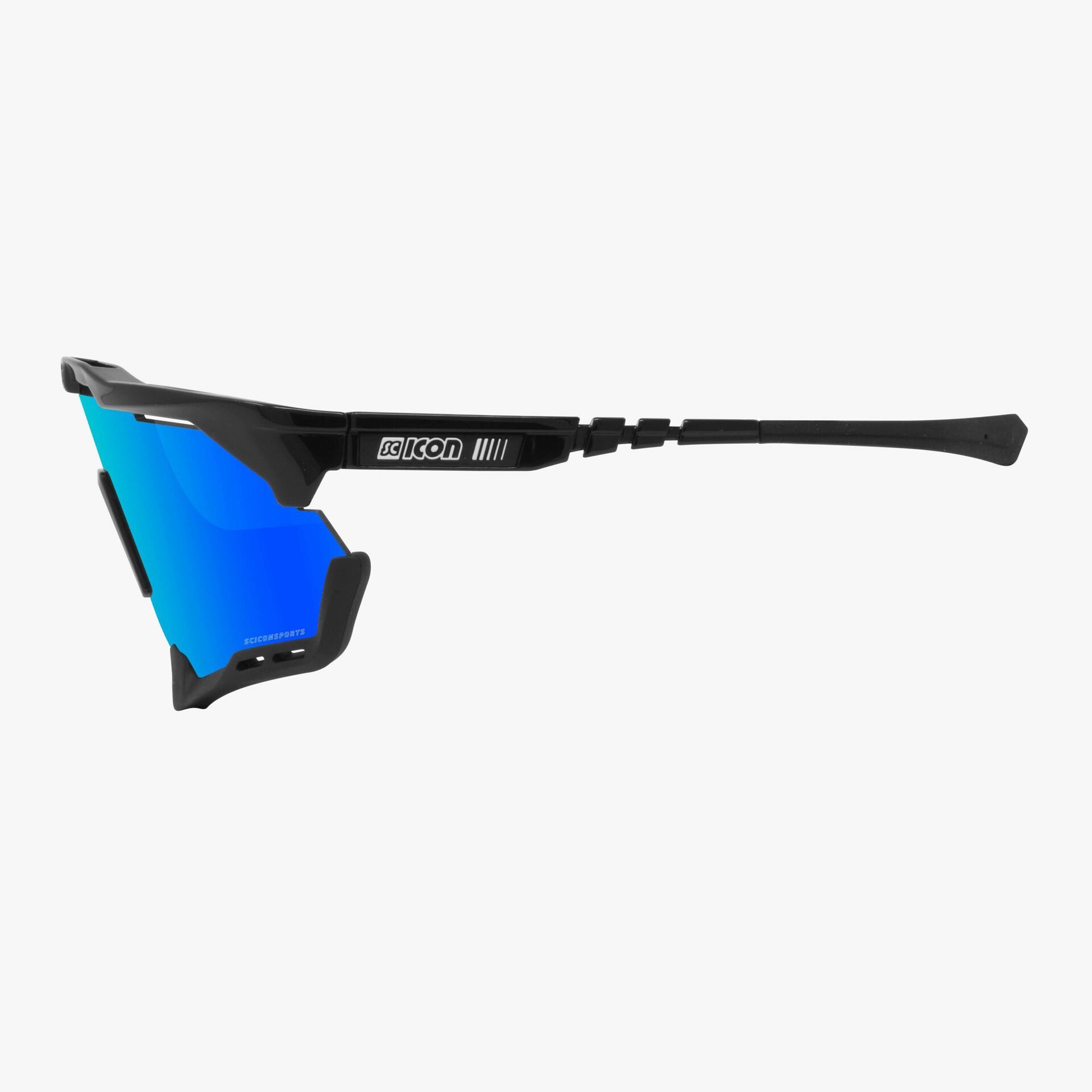 Lentes Scicon Aeroshade Xl Gafa Deportiva Ciclismo Negro / Lente Azul Unitalla Varilla Negra