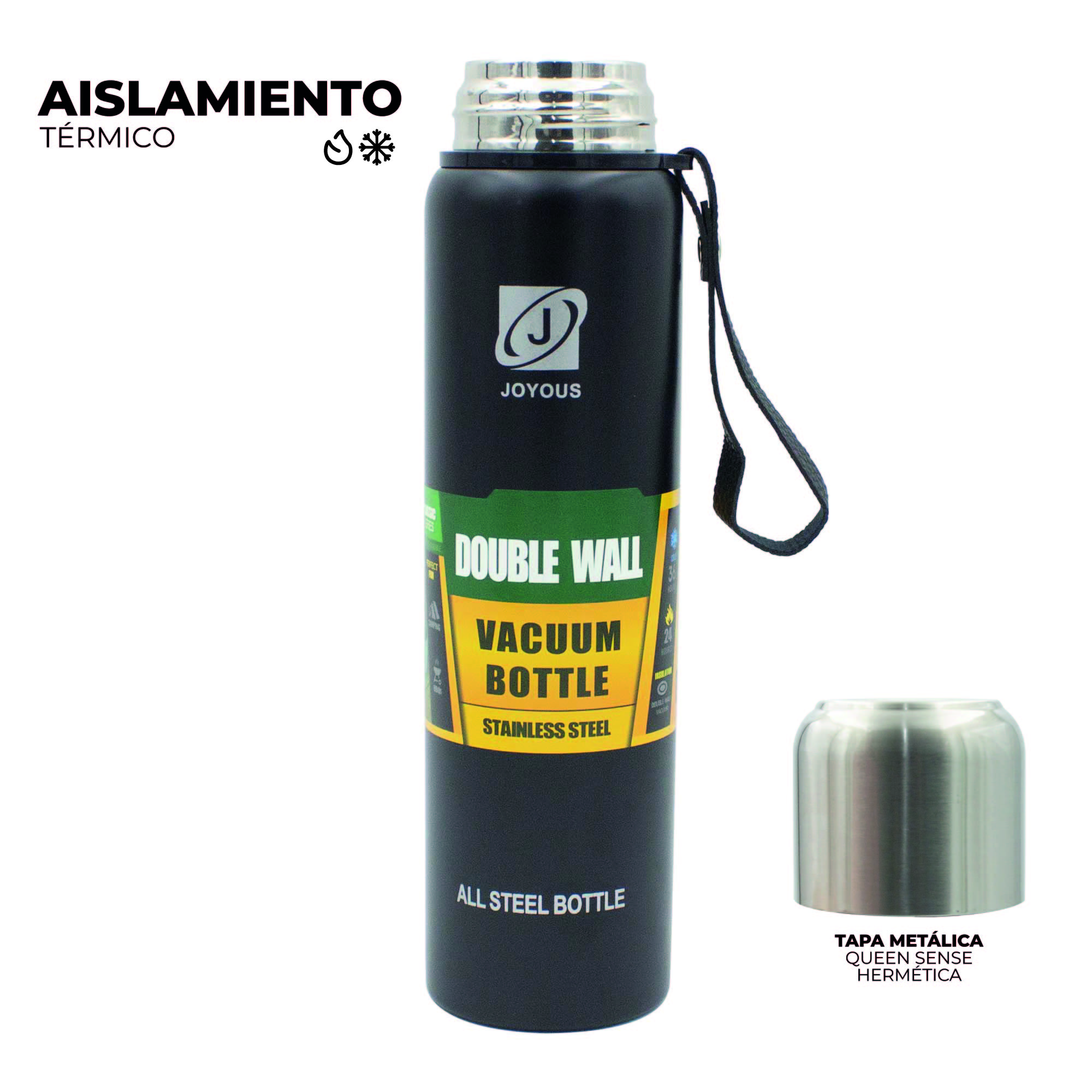 Termo Deportivo De Acero Inoxidable Acabado Metálico 1lt
