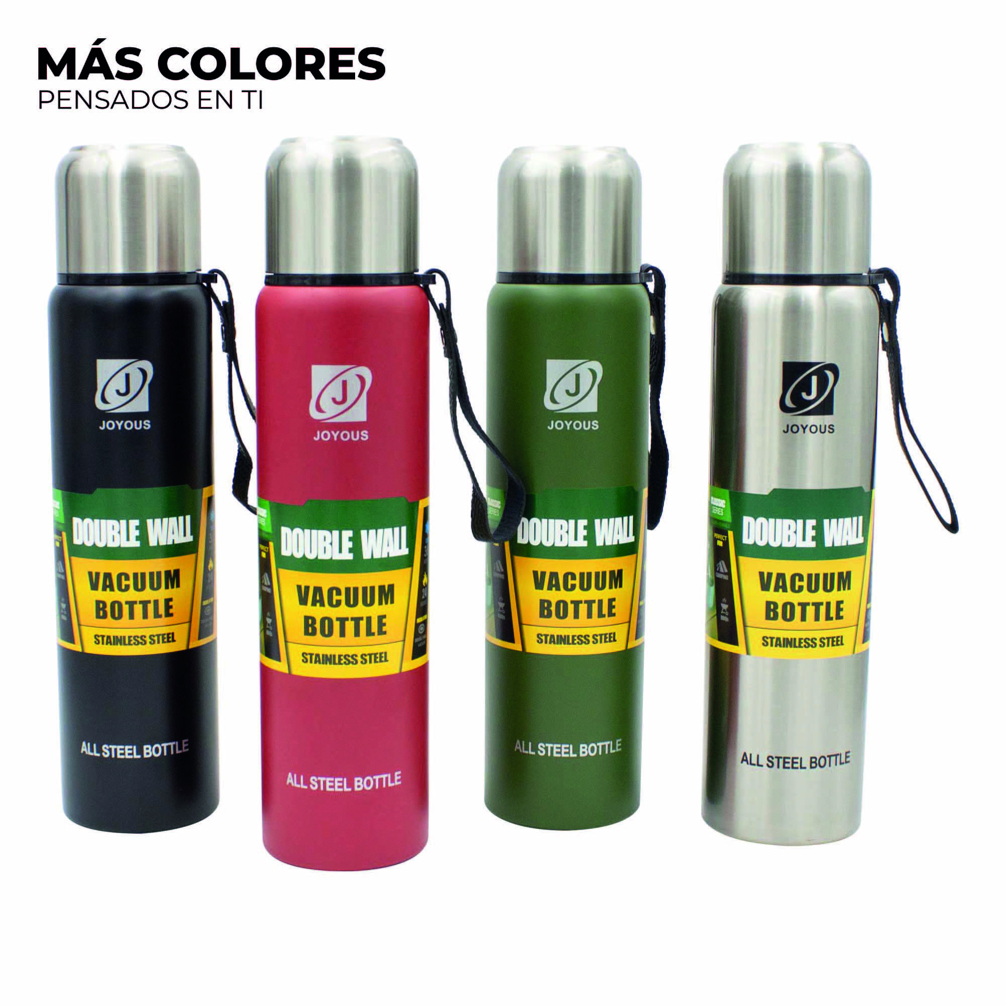 Termo Deportivo De Acero Inoxidable Acabado Metálico 1lt