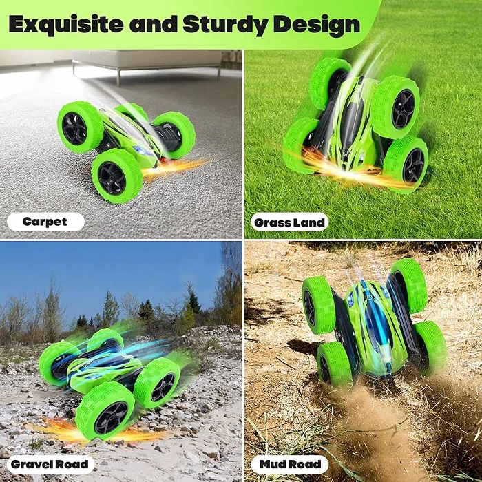 Vehículo Control Remoto Con Luz Led Para Niños Verde