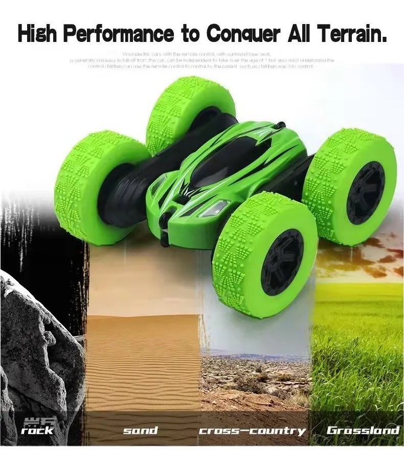 Vehículo Control Remoto Con Luz Led Para Niños Verde