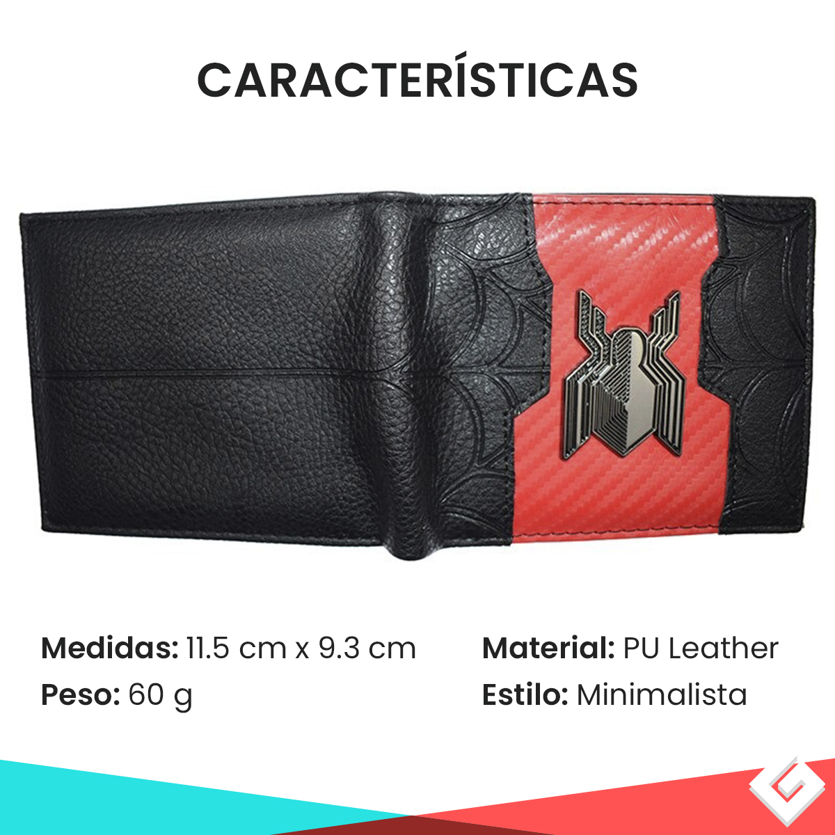 Cartera Tarjetero Spiderman Minimalista Hombre Araña Estilo