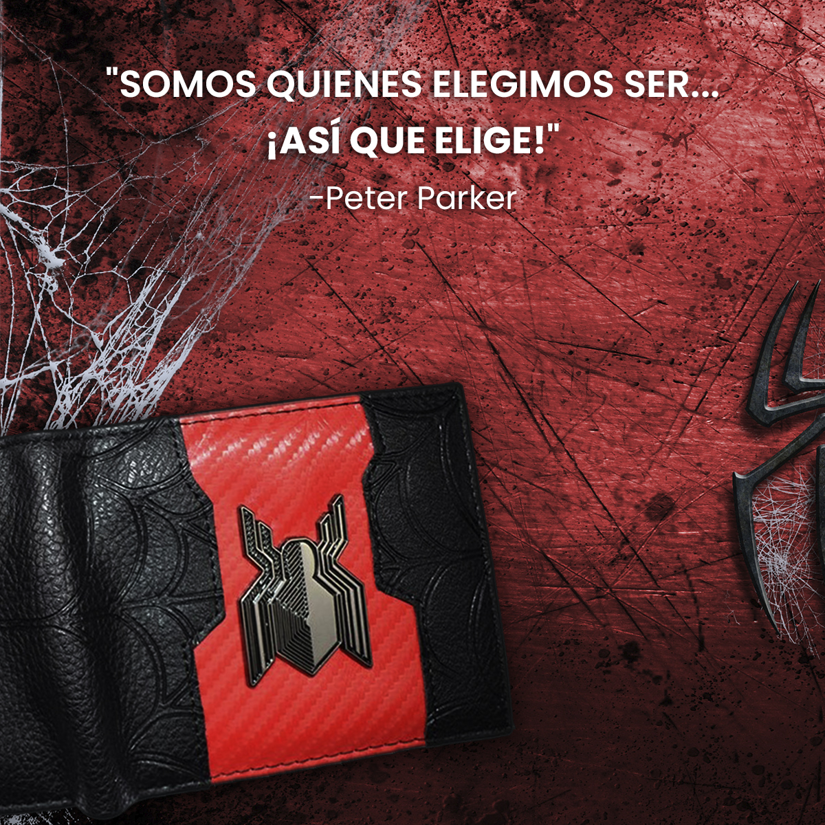 Cartera Tarjetero Spiderman Minimalista Hombre Araña Estilo