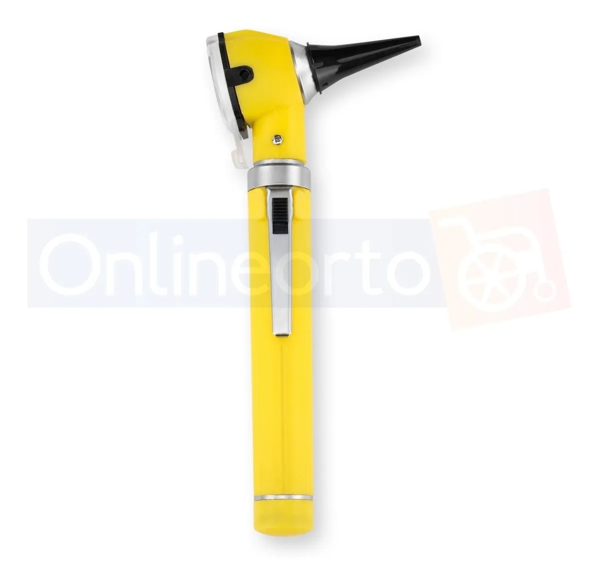 Otoscopio Medico Luz Led Fibra Optica Estudiante Con Funda Amarillo