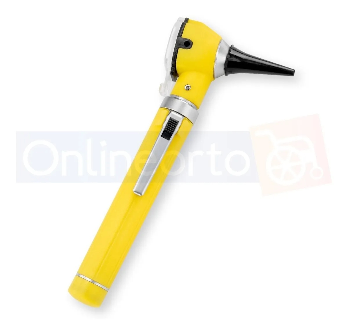 Otoscopio Medico Luz Led Fibra Optica Estudiante Con Funda Amarillo