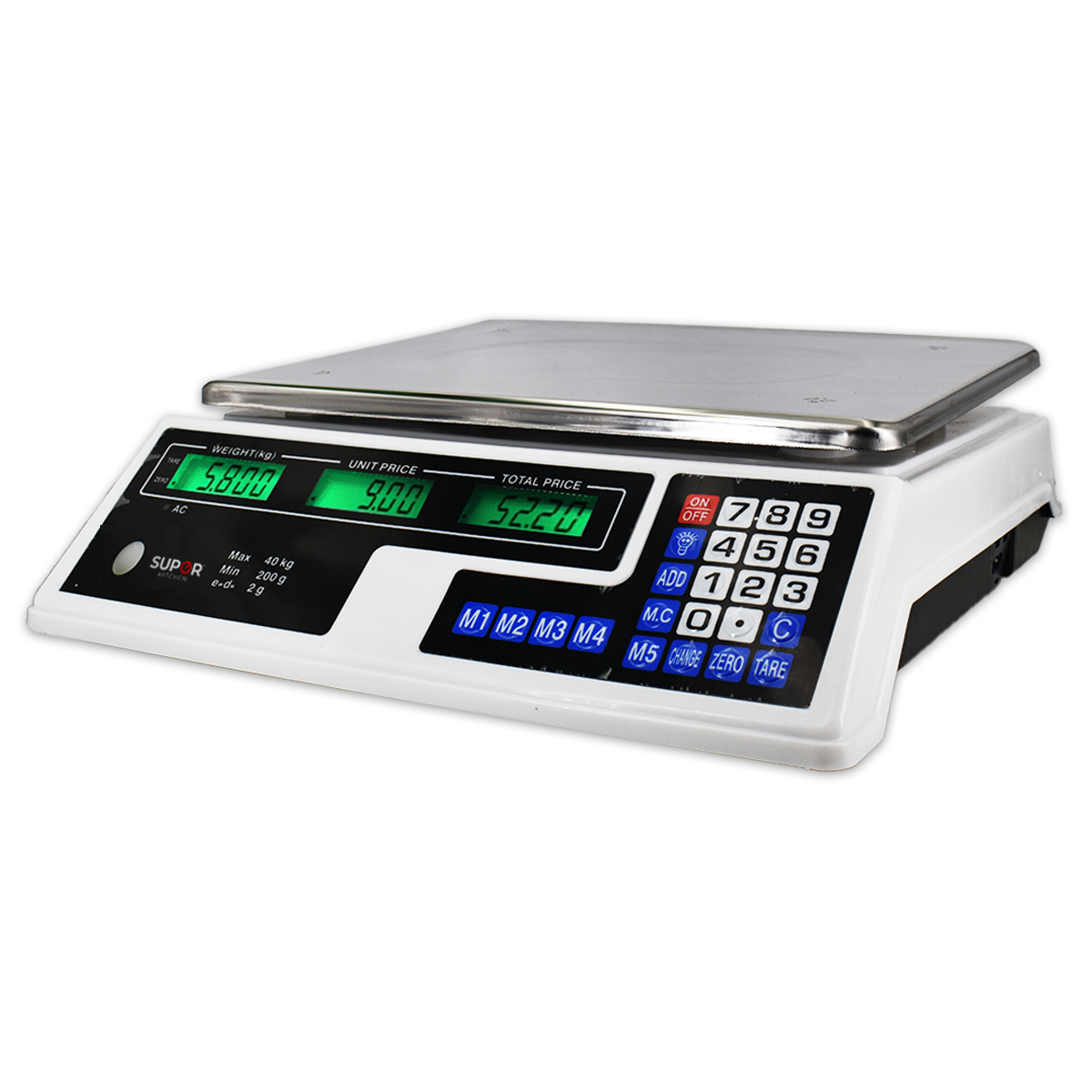 Bascula Comercial Digital Recargable 40kg Supor Negocio Cocina