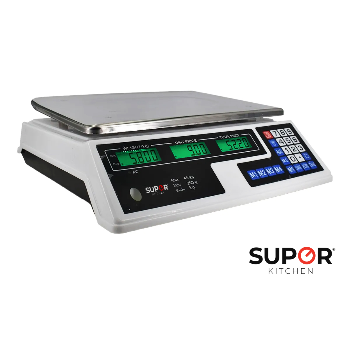 Bascula Comercial Digital Recargable 40kg Supor Negocio Cocina
