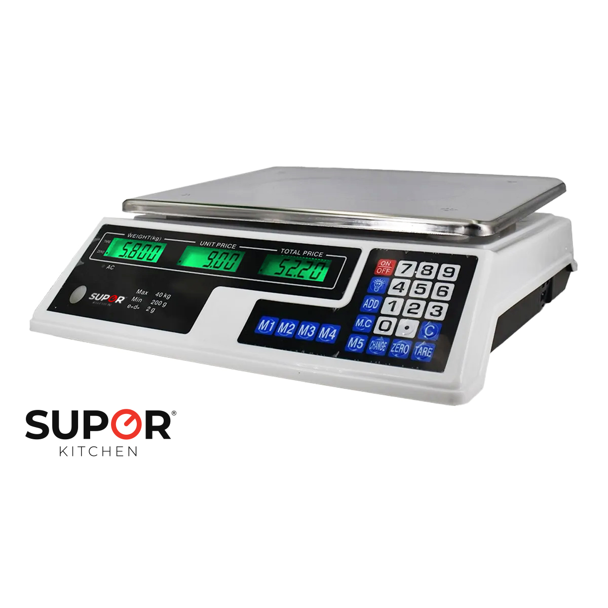 Bascula Comercial Digital Recargable 40kg Supor Negocio Cocina