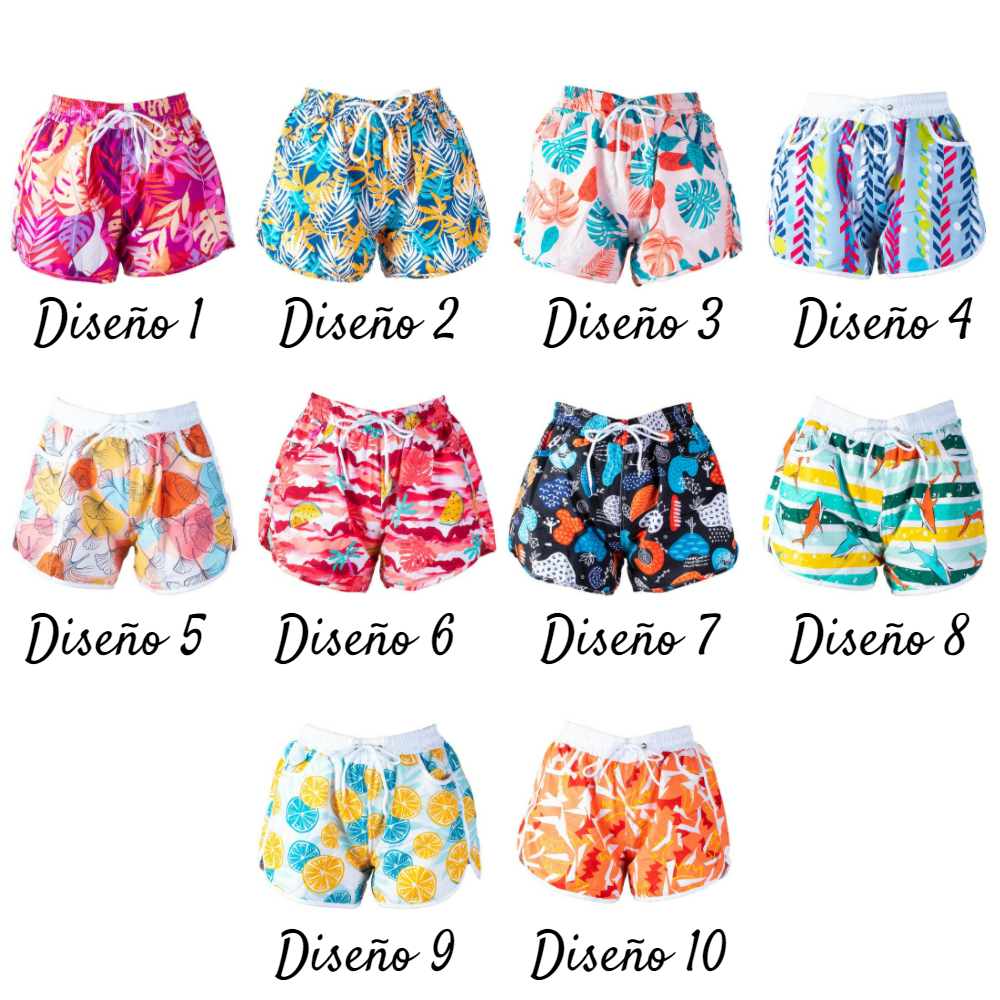 Short De Baño Estampado. Bañador Para Dama Varios Colores