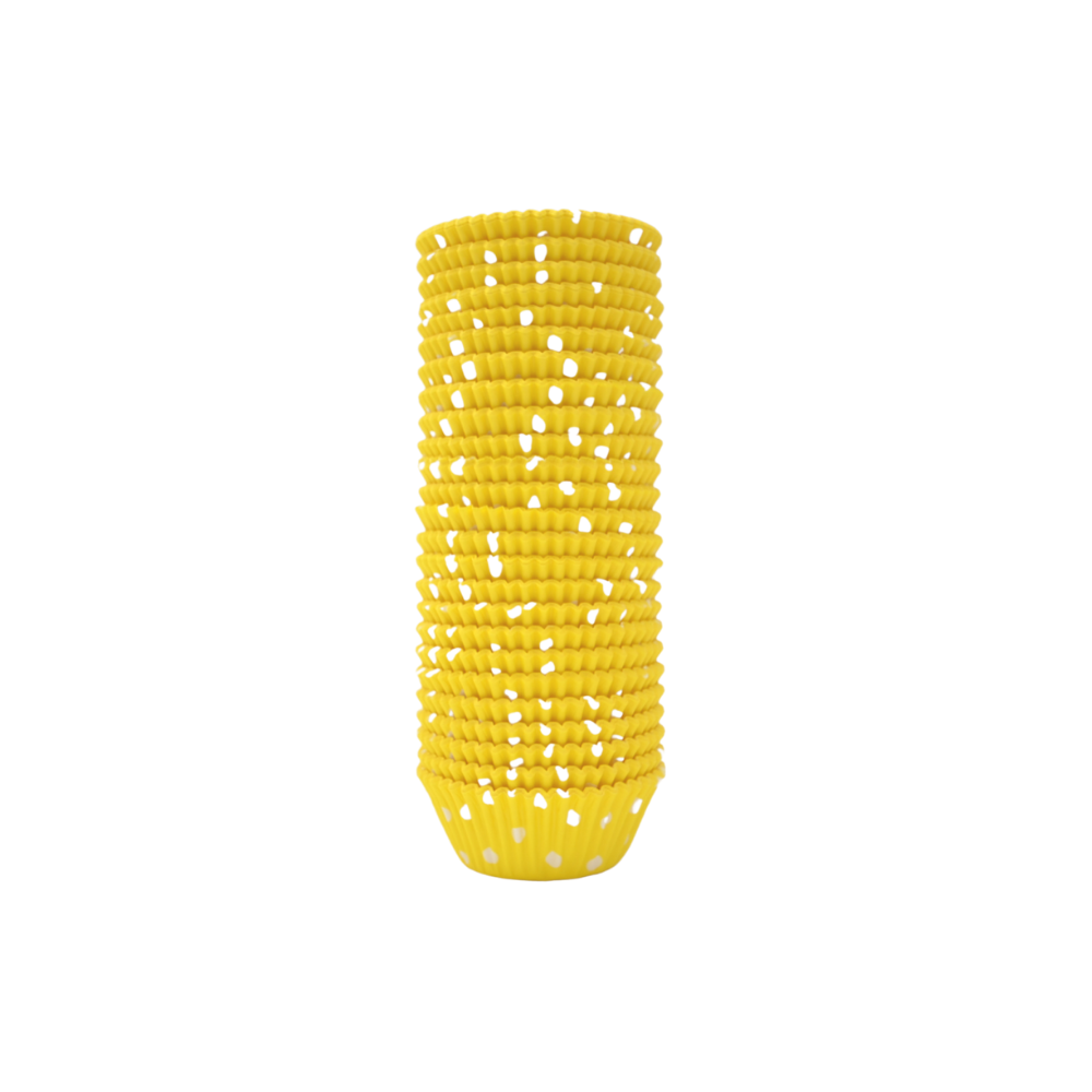 Capacillos para Cupcakes Amarillo con Puntos #72 500 Piezas c/u