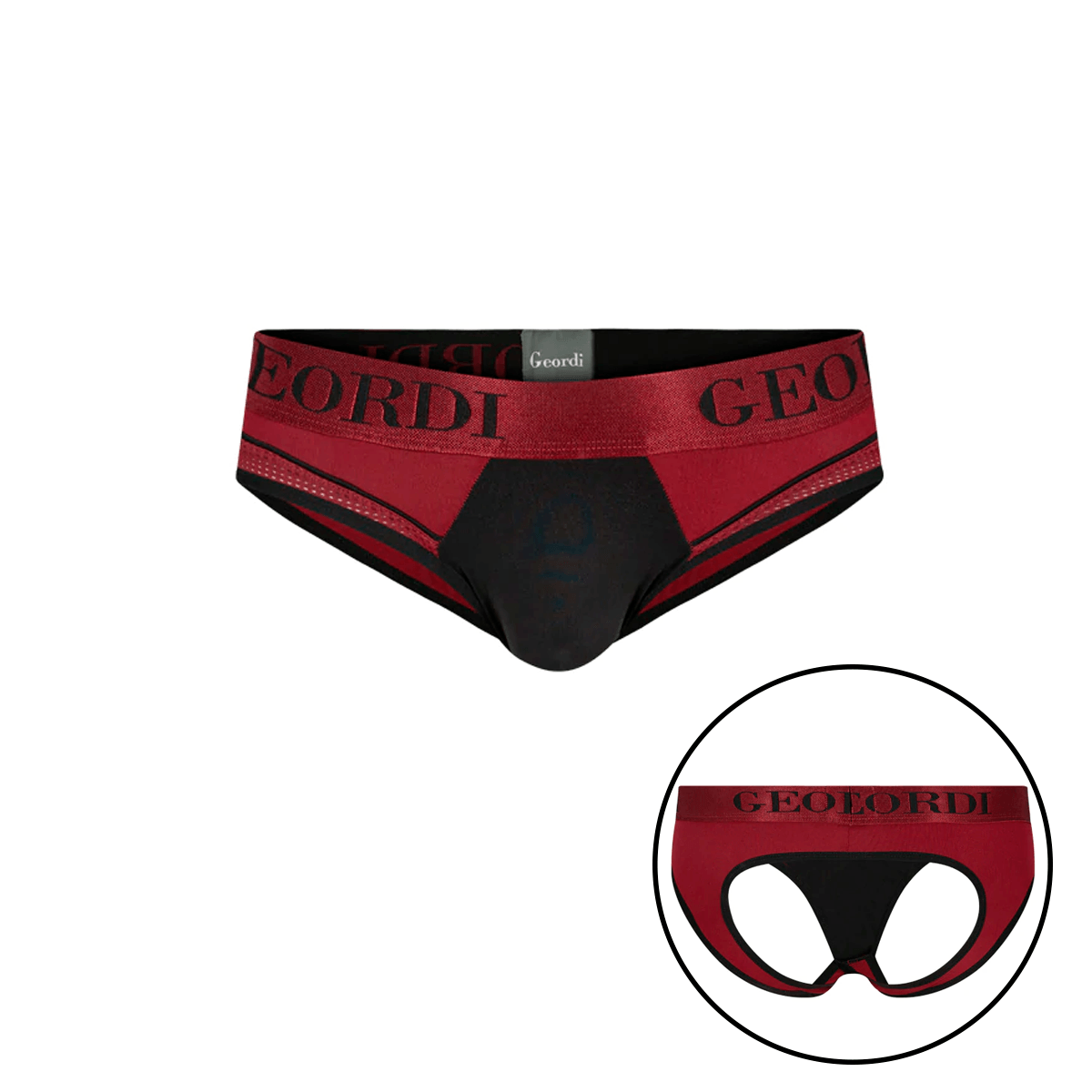 Calzoncillos Tipo Suspensorio Para Hombre, Pack de Trusas Tipo Suspensorio Para Hombres, Set de 2 Piezas Calzoncillos Brief, Pack de Trusas Suspensorio Rojo y Blanco