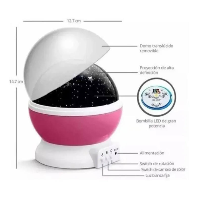 Lampara De Estrellas Proyección En El Techo Usb Y Pila