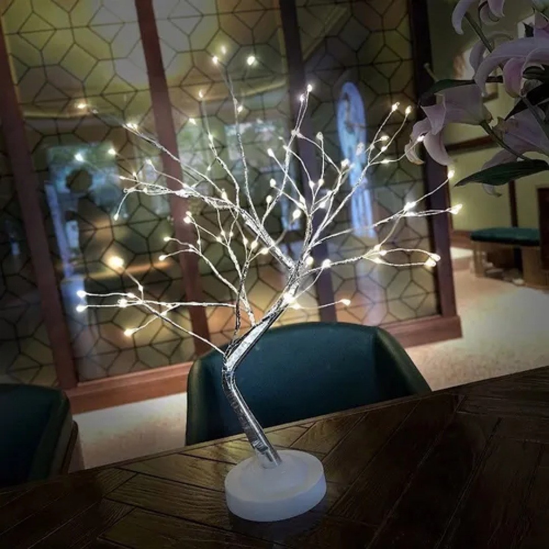 Lámpara Árbol De Bonsái 20 Pulgadas 108 Led Perla Decoración