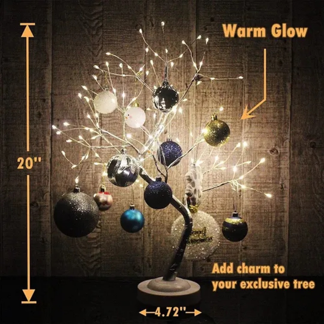 Lámpara Árbol De Bonsái 20 Pulgadas 108 Led Perla Decoración