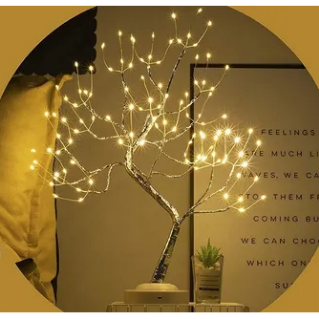 Lámpara Árbol De Bonsái 20 Pulgadas 108 Led Perla Decoración