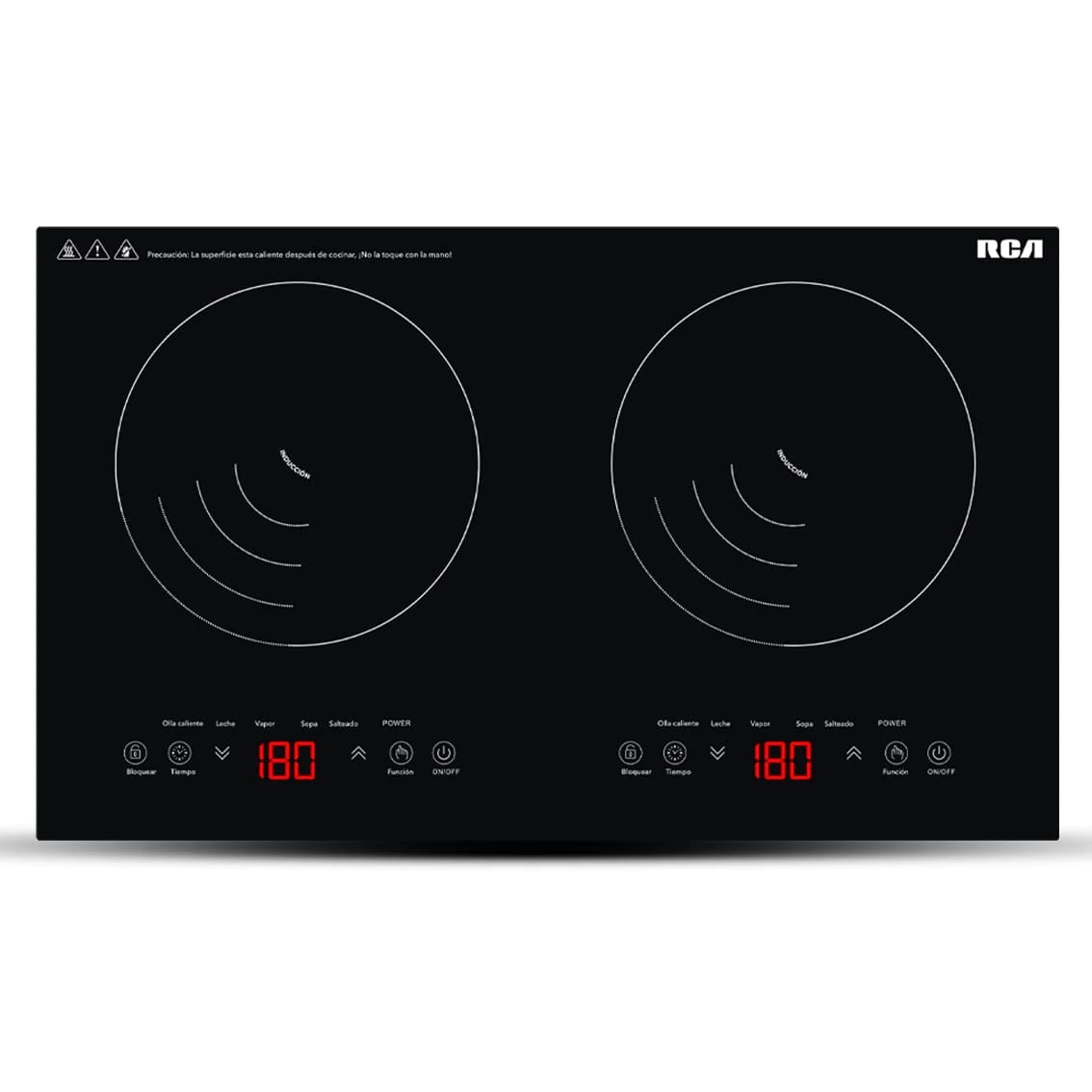 Parrila de induncion RCA RC-12A4 de 2 quemadores color negro