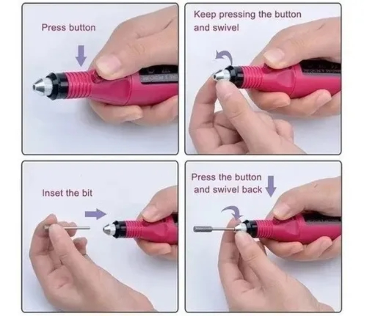 Kit Pulidor De Esmeril Para Cuidado De Uñas Semiprofesional