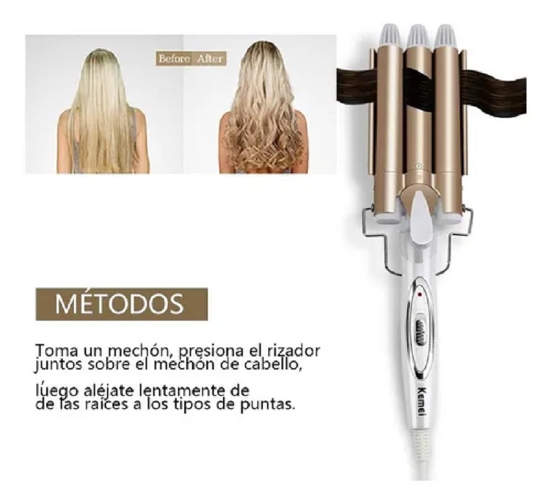 Rizadora De Cabello 3 Tubos Ferro  de Ceramica  