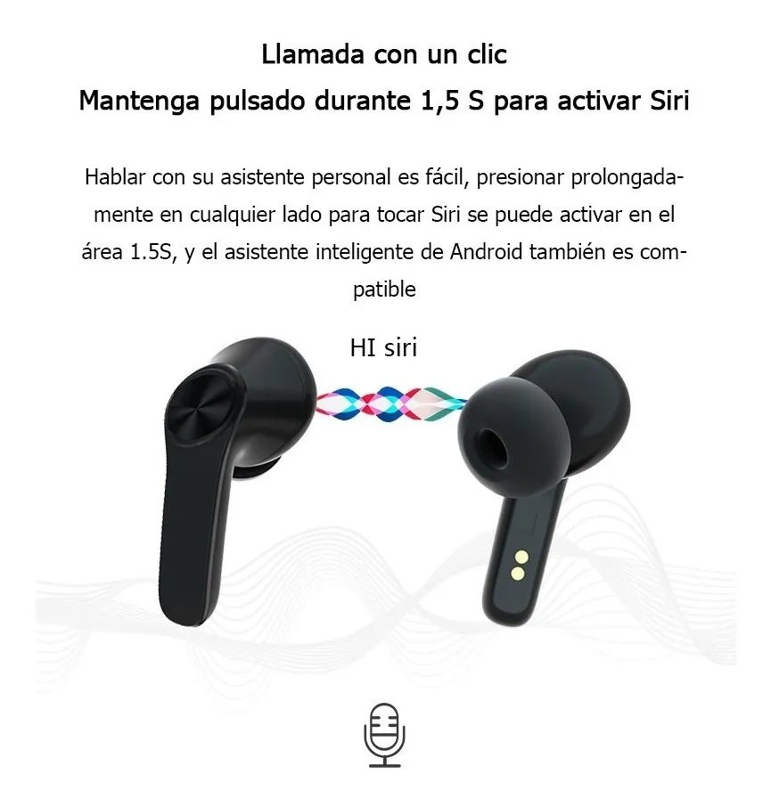 Auriculares inalámbricos – Auriculares Bluetooth con micrófono y control  táctil – Auriculares Bluetooth inalámbricos ultraligeros y ergonómicos – 40