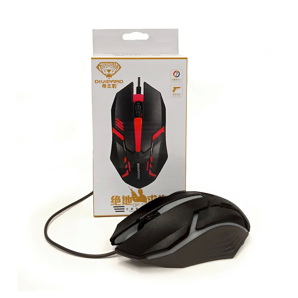  Mouse De Juego Game Divipart Negro Con Luz Led