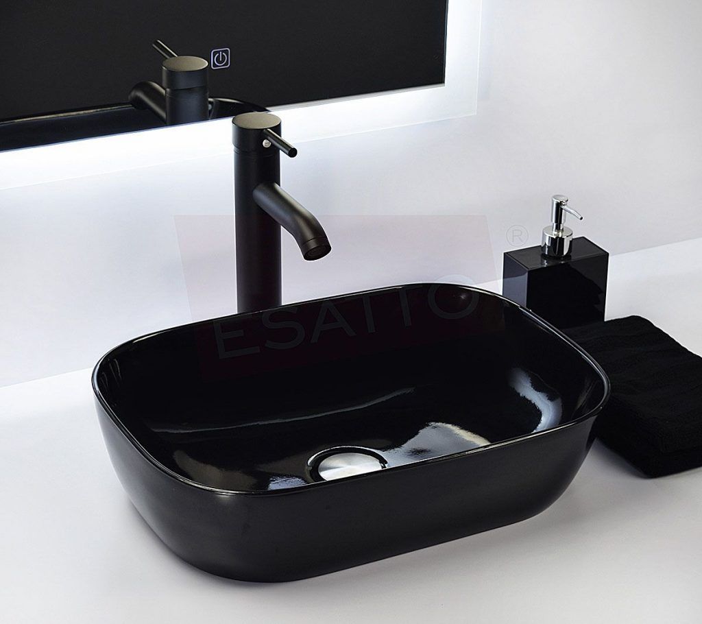 Esatto® Kit Vonia N Paquete Lavabo Ovalin Negro Llave Dren