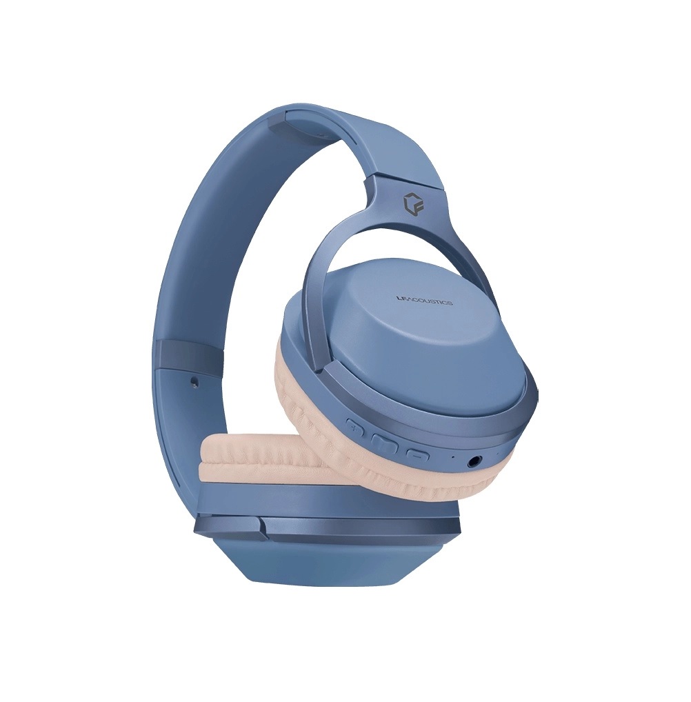 Audifonos Over Ear LF Acustics Aura Azul Bluetooth 5.0 diadema portátil plegable cel musica audio