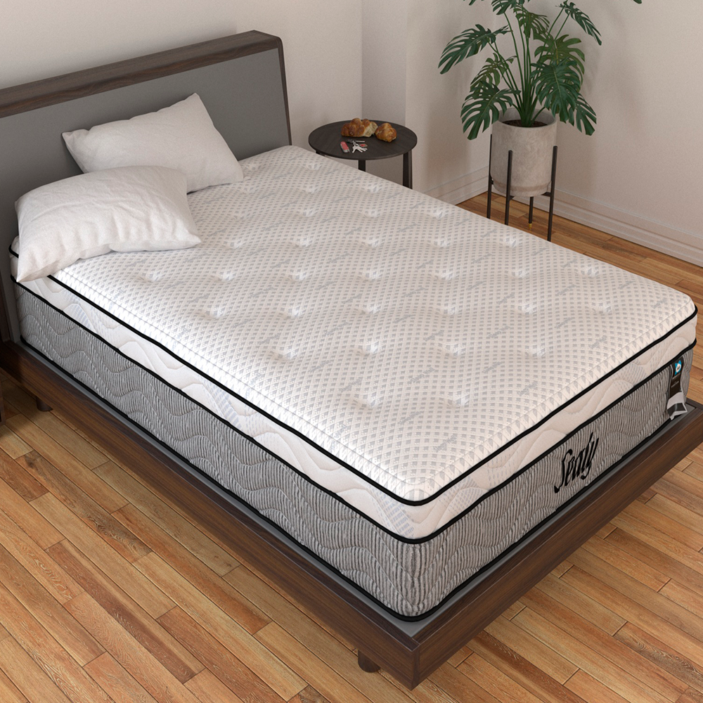 Colchón y Box Queen Size Sweet Moby Sealy Ortopédico.