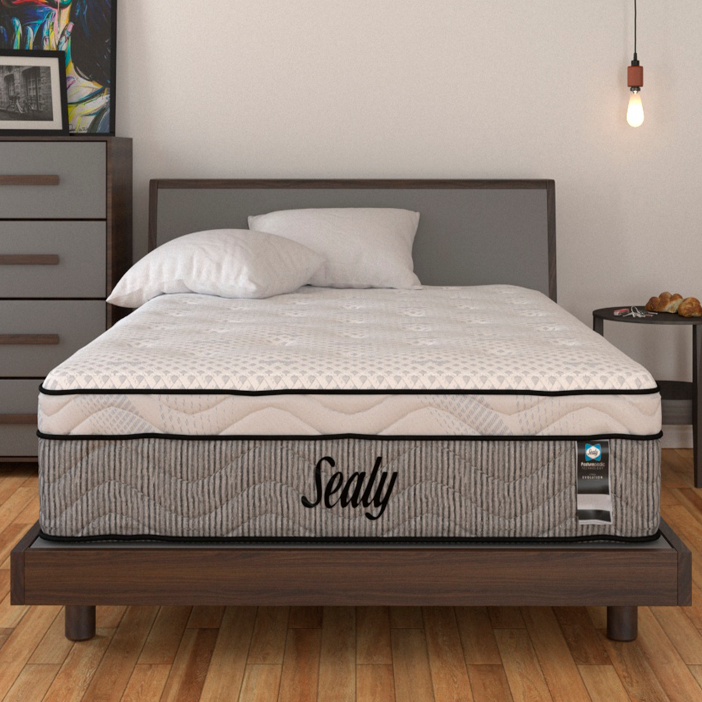 Colchón y Box Queen Size Sweet Moby Sealy Ortopédico.