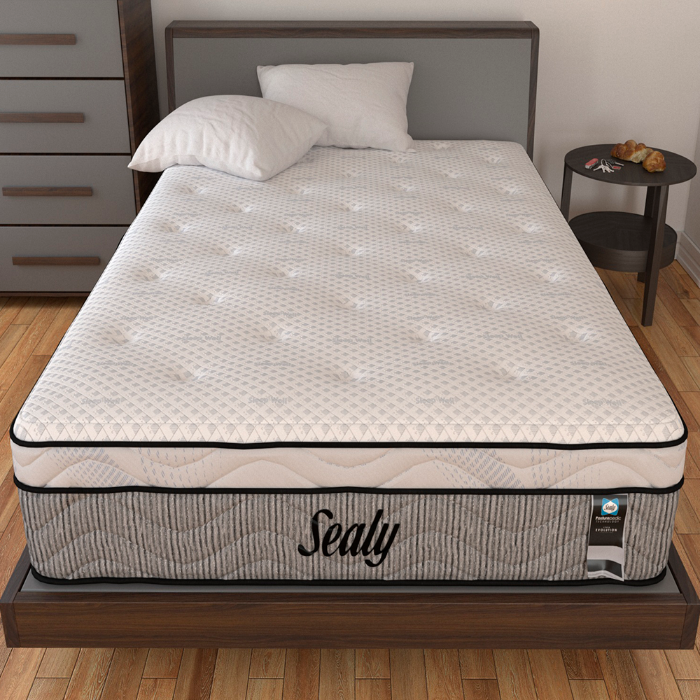 Colchón y Box Queen Size Sweet Moby Sealy Ortopédico.