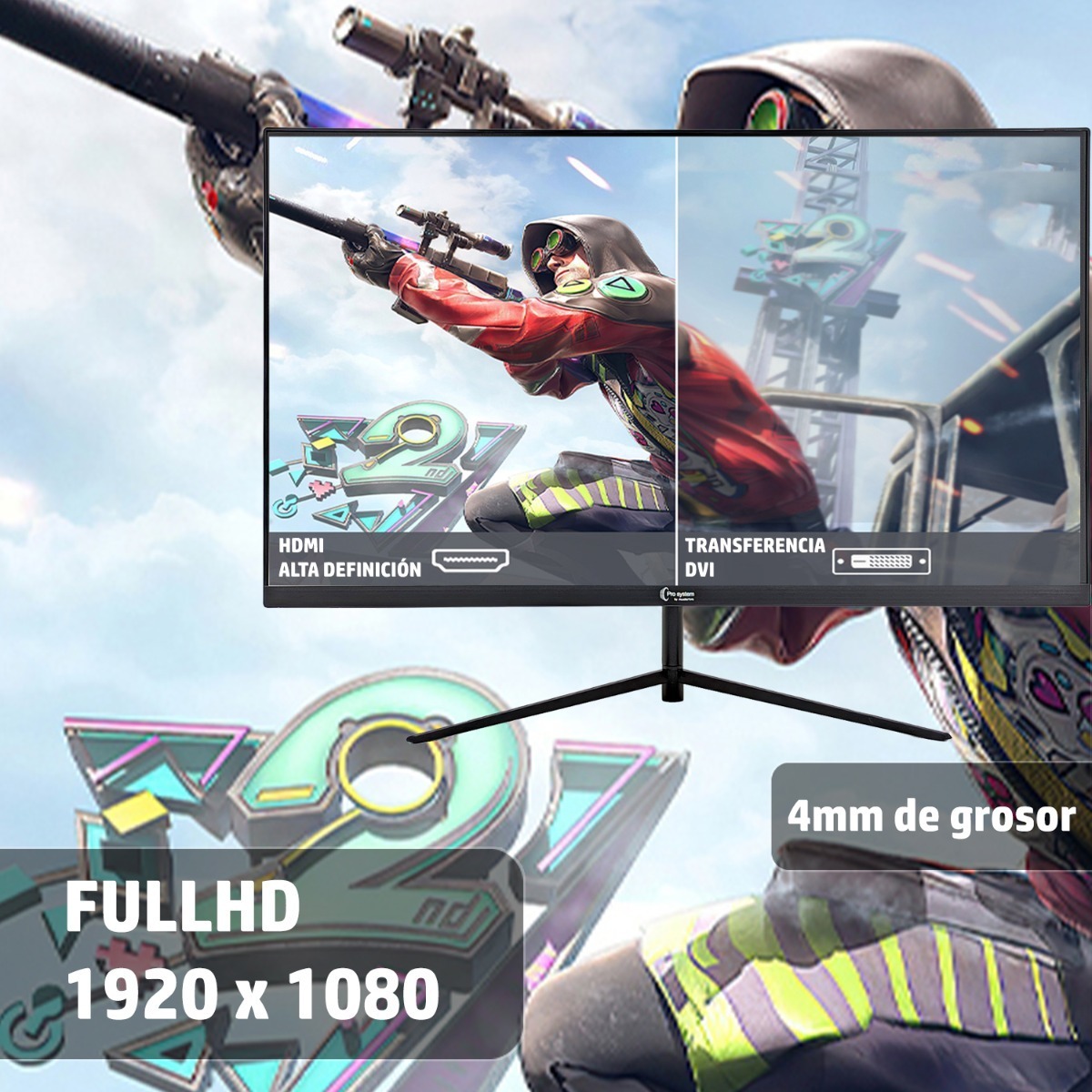 Monitor Gamer 27 pulgadas Display Port 75 Hz Hdmi 48 W Audiotek